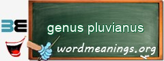 WordMeaning blackboard for genus pluvianus